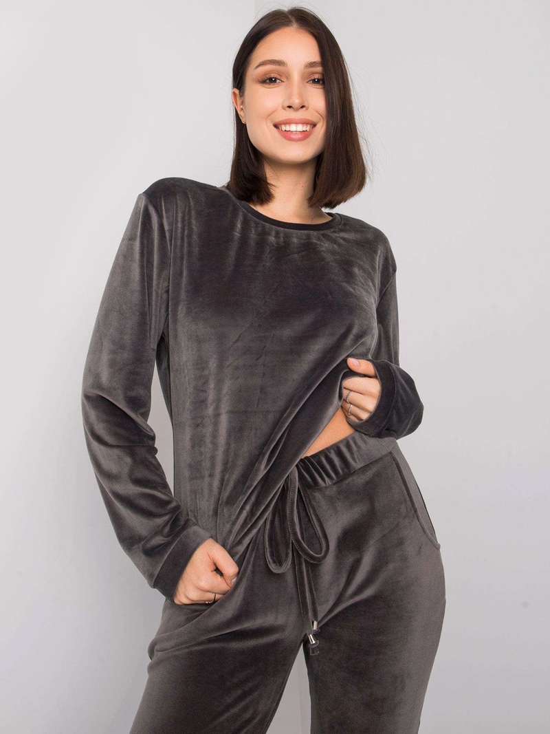 Trening damă de catifea Plus Size- Gri grafit