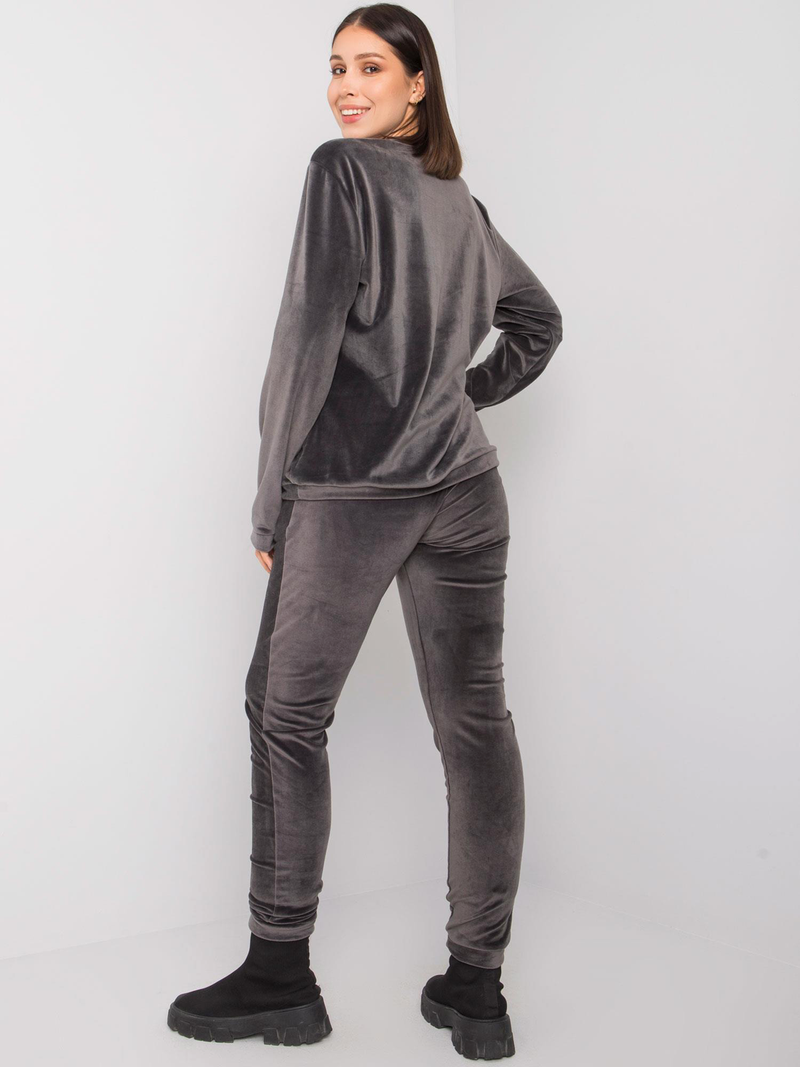 Trening damă de catifea Plus Size- Gri grafit